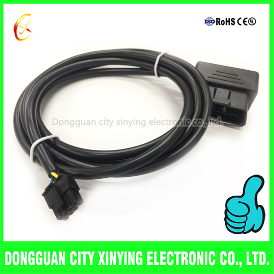 custom molded obd2 to 3.0mm 8 pin molex connector extension cable